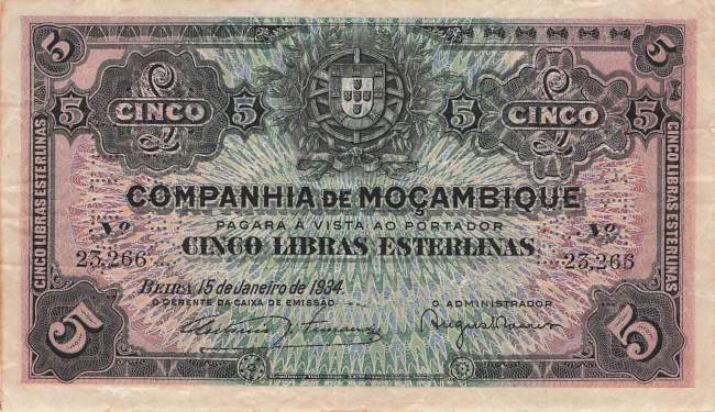 Mosambik pr325 Libras 1934